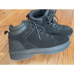 Bearpaw Men‎ 11 Dominic Boots Black Suede Waterproof Sheepskin Insole Leather